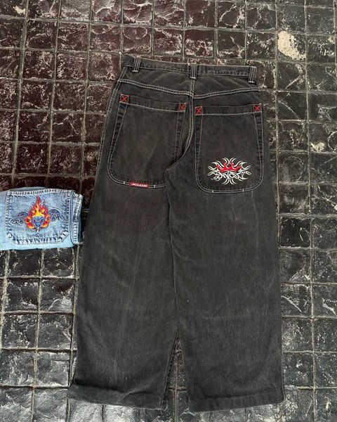 Jeans maschile y2k jeans sciolti floreali hip hop stampa uomini donne 2023 jeans retrò pantaloni a larga gamba di grandi dimensioni neo gothic pantaloni da strada j231222