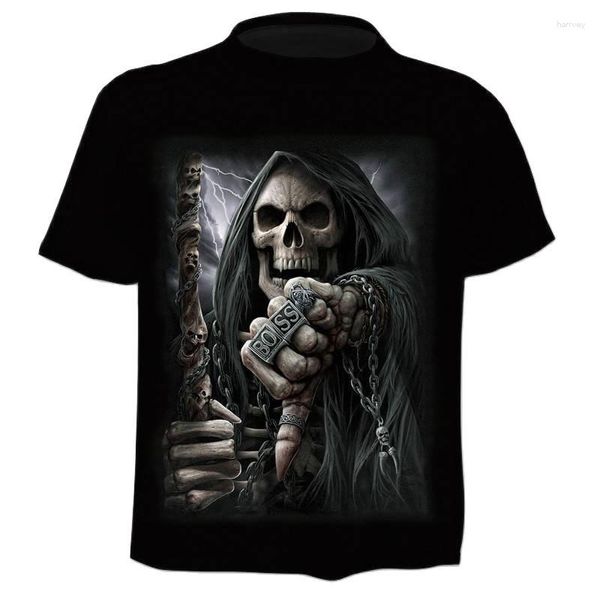 Camisetas masculinas de impressão digital 3D de manga curta mangas de manga curta