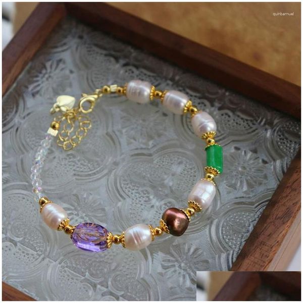 Очарование браслетов неррегар настоящий барочный браслет натурального жемчужина для женщин бохо украшения цвето