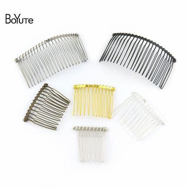 Boyute 10pcs Vintage Made Made Diy Fire Comb Metal Hair Base 6 Cores Bated Women's Diy Hair Jewelry Acessórios308y