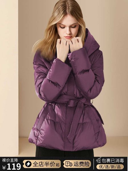 Außenhandel Cut Label Frauenkleidung Big Brand Tail Waren Herbst und Winter modisch und fremdstil Purpurbund Hooded Down Jacke Bread Jacke