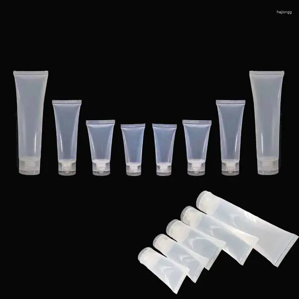 Speicherflaschen 30pcs 15ml-100ml leere nachfüllbare Kunststoff-PE-Kosmetikweichröhrchen Probe mit Flip Deckel Gesichtsreiniger Handcremesbehälter