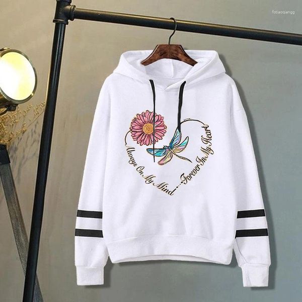 Kadın Hoodies Moda Komik Yusufçuk Her Zaman Aklımda Sonsuza Kadar Fleart Love Hoodie Harajuku Sweatshirts Kadın Uzun Kollu Tops