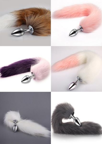 Lã YARN BDSM Dog Fox Tail Anal Plug Sexy Toys Metal Fake Furry Butt BDSM Flirt Anus for Women Role Games PRODUTOS Coupple Couples6234106