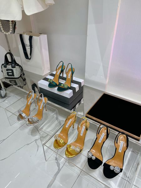 Aquazzura sandalet akşam ayakkabıları gerçek deri pompalar kadın topuklu elbise ayakkabı dar bant açık ayak ayak parmakları stiletto topuklu lüks tasarımcılar fabrika ayakkabı