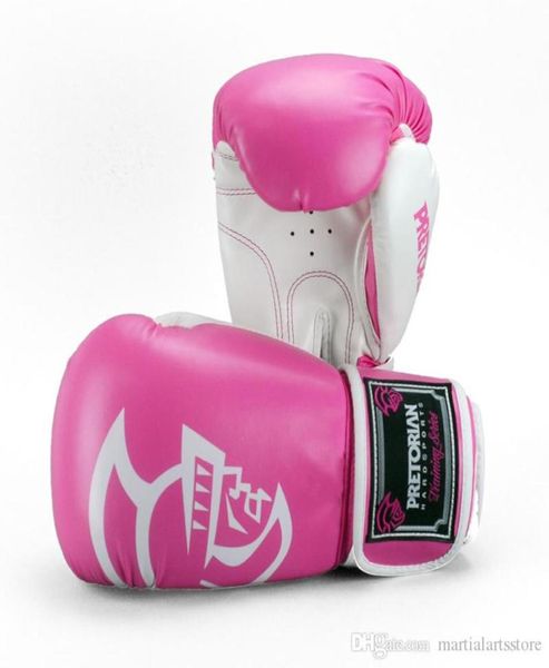 Luva de boxe de couro inteira de alta qualidade Muay Thai ganhando luvas de boxe rosa para Women3930896