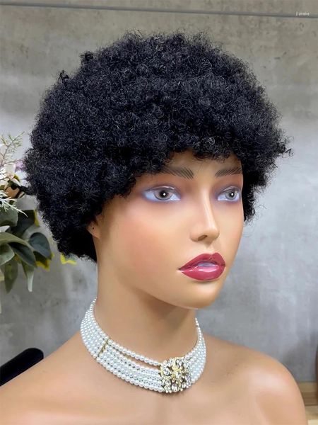 % 200 Yoğunluk Afro Curly 13 4 Dantel Frontal Peruk 10 İnç Ombre Renk Brezilya İnsan Saçlı Peruk Ön Şeffaf Kadınlar için