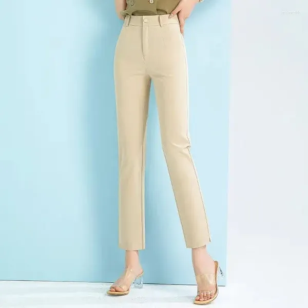 Pantaloni da donna ritagliata di fascia alta per le donne in estate sottile e sciolto vestito dimagrante piccolo tubo di fumo casual