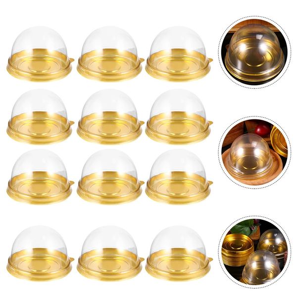 200 PCs Black Circle Bandeja Clear Dome Bolo Caixa Mini Stand Servando Lua Redonda Lua Lua Chake Gema Pacote Crisp 231221