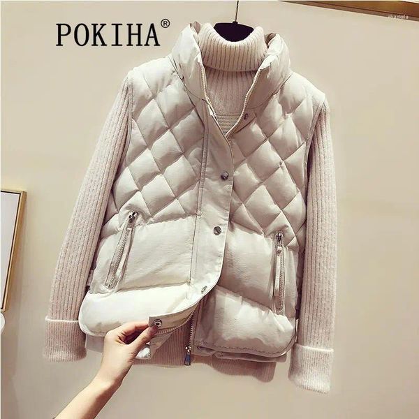 Женские жилеты Pokiha Fashion Женщины повседневные густые теплые блок