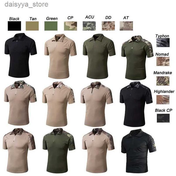 Camisetas táticas de caça ao ar livre caçando tiroteio nos EUA Vestido de batalha uniforme tático BDU Combate Camuflage T-shirtl231222