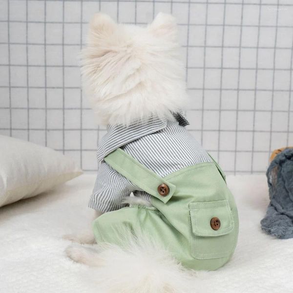 Собачья одежда летняя тонкая одежда с четырьмя ногами полосатых брюк Тедди маленькая одежда для домашних животных