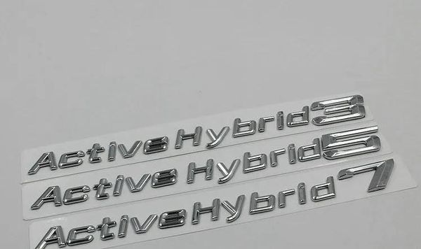 Aufkleber 5pcs/Los Original Active Hybrid 3/5/7 separate dünne Metallzink -Legierungs -Auto -Styling -Refiting -Emblem -Abzeichen 3D Aufkleber Schwanzmarke für B