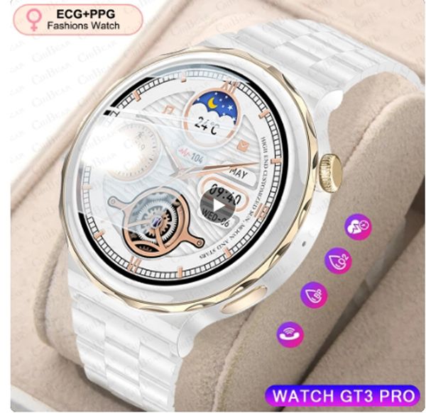 Para Huawei New Fashion Women Women Smart Watch Freqüência cardíaca GPS Sport Fitness Watch Propertimone Call AMOLED Smart Watch