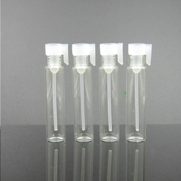 2000pcs/lote mini garrafas de perfume de vidro transparente 1 ml 2ml pequenos frascos de amostra de fragrância vazia frasco de teste de teste