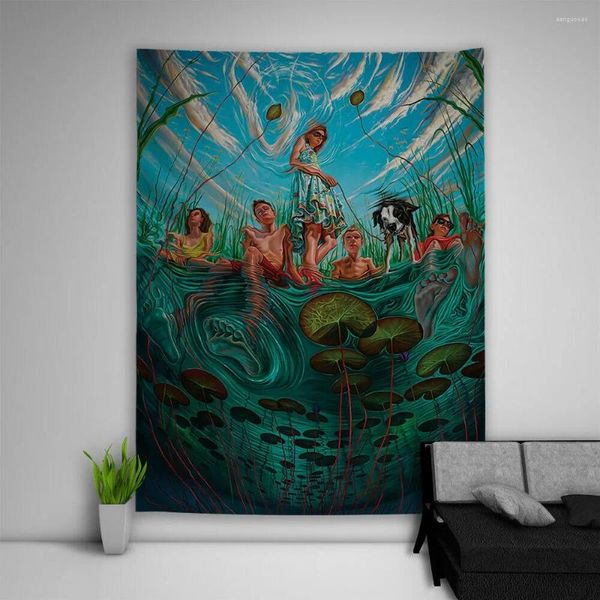 Takestries boho decoração anime parede pendurada na tapeçaria ilustração pintura a óleo poster de arte kawaii sala de casa mural