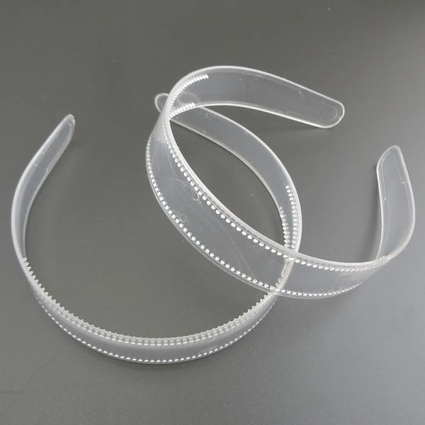 10pcs 25 cm klare Plastik -Stirnbänder mit Zähnen einfache transparente Haarbänder für DIY -Frauen Haarzubehör Rohroops 231221