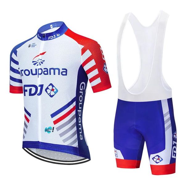 Setler 2020 Yeni Mavi FDJ Bisiklet Forması 20D Bisiklet Şort Set Ropa Ciclismo Mens Yaz Hızlı Kuru Bisiklet Maillot Alt Giysiler