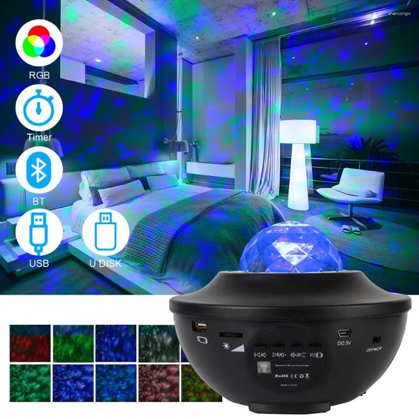 Luci notturne LED Music Player USB per decorazioni per la camera da letto per bambini adulti regali stellati sky galaxy proiettore bluetooth altoparlanti a stella colorata