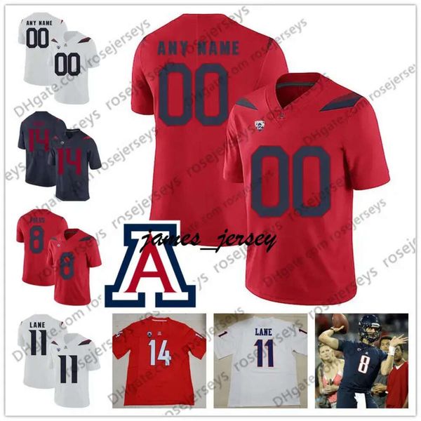 Jam Custom Arizona Wildcats 2020 Fußball Marine Blau Rot Weiß #8 Nick Foles 14 Khalil Tate 21 JJ Taylor Männer Jugend Kid Jersey 4xl