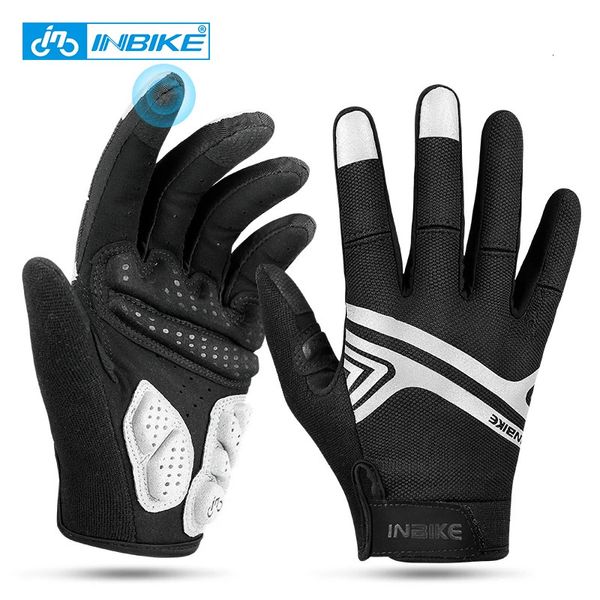 Inbike Full Finger MTB Gloves Сенсовые экраны велосипедные перчатки против скольжения велосипедных перчаток для мужчин женщин спортивные мотоцикл MTB IM19806 231221