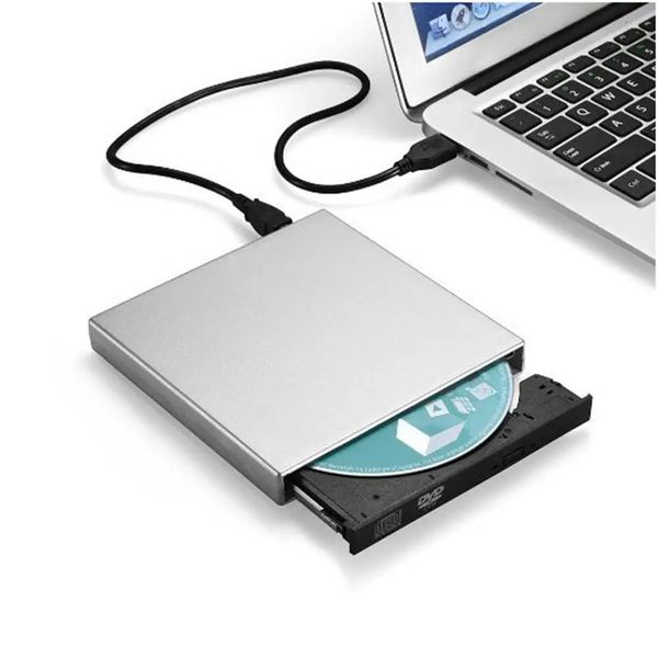 Externo USB 2.0 de alta velocidade DL DVD RW CD Writer Slim Portable Optical Drive para laptop PC 231221
