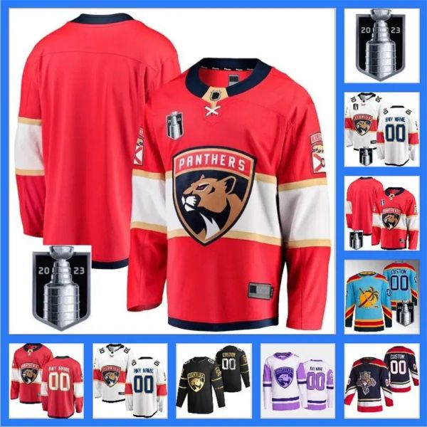 PERSONALIZZATO Florida''panthers''2023 Maglia da hockey finale della Stanley Cup Leksander Barkov Matthew Tkachuk ME Sergei Bobrovsky Carter Verhaeghe Sam