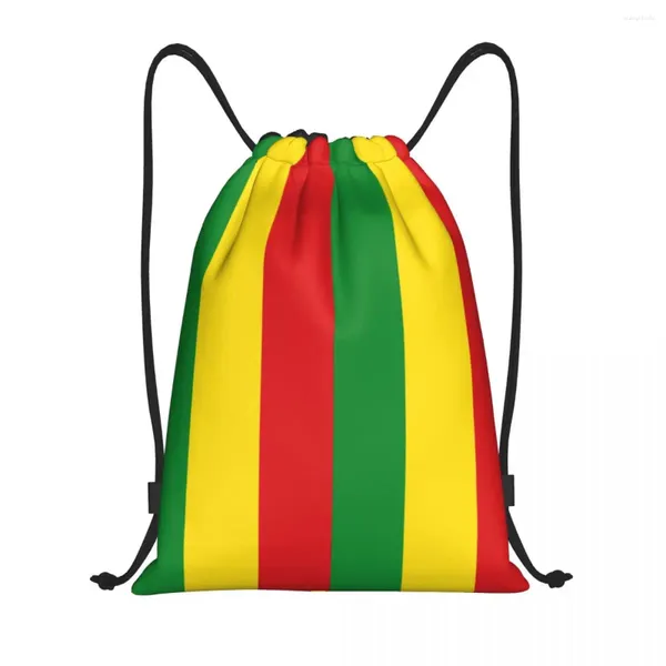 Einkaufstaschen kundenspezifische jamaikanische Rasta -Flaggen -Kordel -Tasche zum Training von Yoga -Rucksäcken Männer Frauen Sports Gym Sackpack