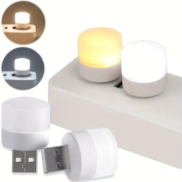 5pcs USB Night Light, компактная светодиодная лампа, портативное мини -освещение, окружающее освещение, декоративная лампа, мини -USB -свет для автомобиля, спальня, ванная комната, коридор