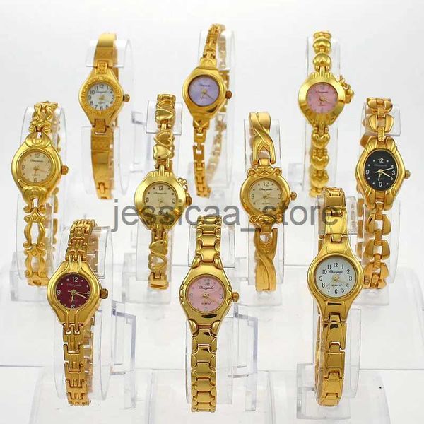 Andere Uhren Großhandel gemischte 10pcs Golden Lady Women Girl Uhren Quarzkleid Sport Armbandwatch Geschenke JB4T Bulk Loses Billig Uhren J231221