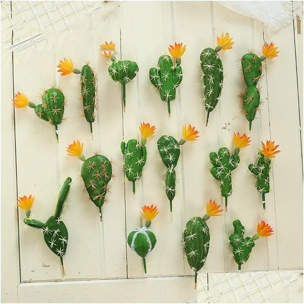 Dekorative Blumen Kränze dekorative Blumen künstlicher Kunststoff Kaktus er Succents Stickelbirnen Topf Pflanze ohne Topf umweltfreundlich Simat Dhygf