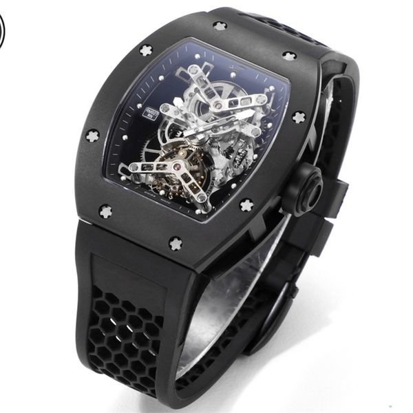 027 Motre Be Luxus Luxus Watch Armbandwatch 43x50mm Tourbillon Manual Mechanical Movement Titanium Relojes Hülle Männer Uhren Armbanduhr Waterdurchdrücke