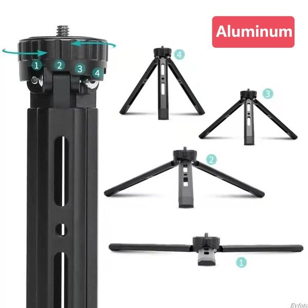 Kamera için Metal Tripod DJI Masası Alüminyum Alaşım Mini Tutucu DSLR Projektör için 1/4 inç vidalı Tripodlar 231221