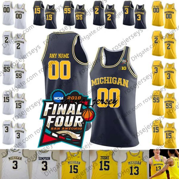 Jam Customized Michigan Woerines #0 David Dejulius 5 Adrien Nunez 21 Franz Wagner 23 Brandon Johns Jr. Männer Jugend Kinder Basketball -Trikot 4xl