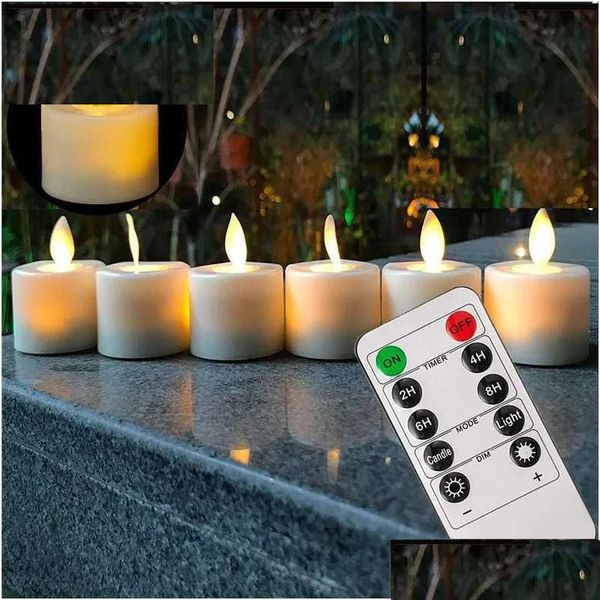 Candela profumata di 2 candele elettriche a batteria remota sfarfallio che si muovono a led natalizio a led light candele 231118 goccia Deli dh9sr