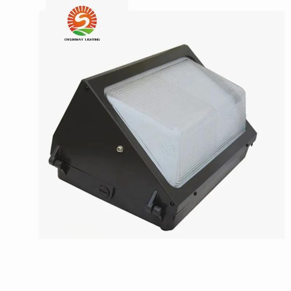 Lâmpadas UL DLC Photocell Sensor Outdoor LED Wall Pack Light 100W 120W Industrial Wall Mount LED Iluminação Daylights 5000K AC 85265V + Meanw