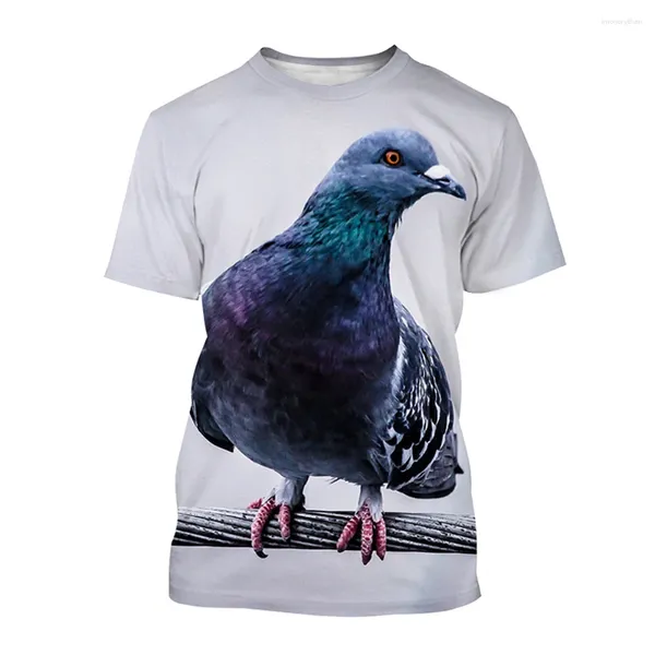 Camisetas masculinas Moda de moda Ponto de animais Pássaro 3D Moman Mulher Mulher Manga curta T-shirt Streetwear Oversize Harajuku Kids Top Tees Roupas