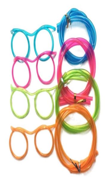 500 pezzi Novelty Amazing Silly Multicolors Glasses paglia divertente cornici per bevi di occhiali Pringhes Bambini fai -da -te bambini bevande3636834