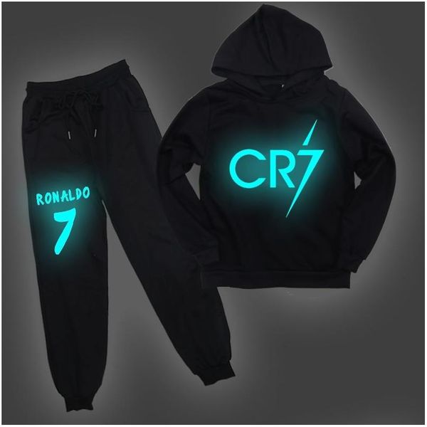 Roupas Conjuntos de roupas CR7 Ronaldo Capuzes Calças 2pcs/Set Racksuit crianças