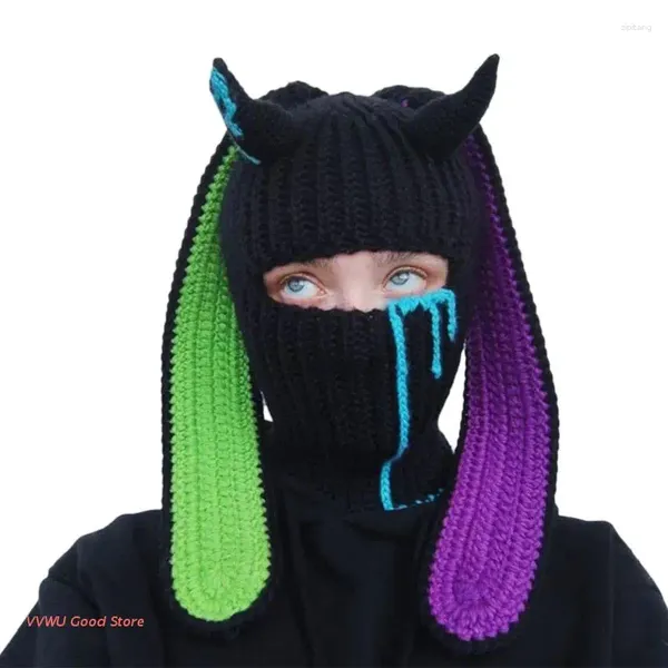 Bergs Winter Beanie Hüte mit niedlichen Cartoon Tier Lange Ohren Strickhut für Mädchen Ski Maske warme Strick Kinder Erwachsene Erwachsene