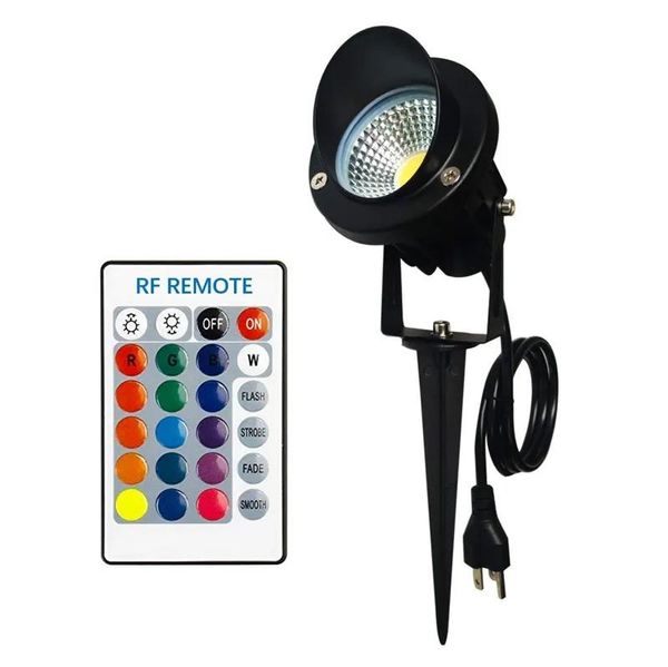 Lampade Luce a LED paesaggistica esterna 10W RGB Colore RGB Modifica di luci graden impermeabili a LED LAMPATIVA DECORATIVA DELLA RAMPATIVA DELLA RF con telecomando