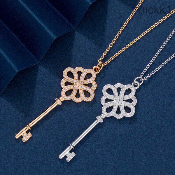 Collana designer T Famiglia V Gold Key Chinese Key Simple Luxuria Diamond Full Elegant Magione Regalo per Girls Ti Co B9L6 B9L6