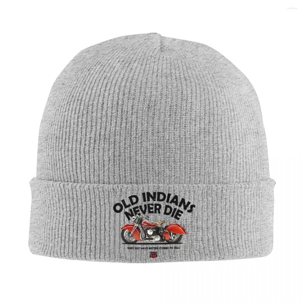 Berets Motorradmotor Alte Indianer niemals sterben Herbst Winter Beruhs Mode Cap Unisex Motorhaube