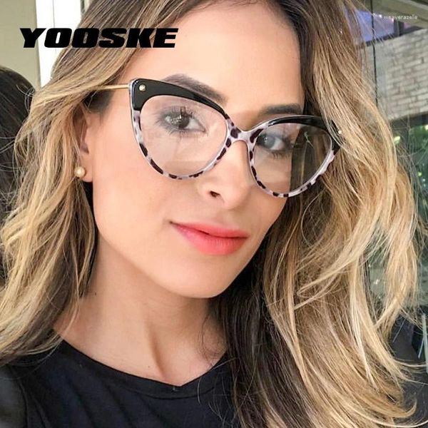 Occhiali da sole Yooske Tr90 Anti Blue Rays Glasses Women Trendy Brand Cat Eye Eye Myopia Ottici occhiali da donna Eyewear per computer radiazioni