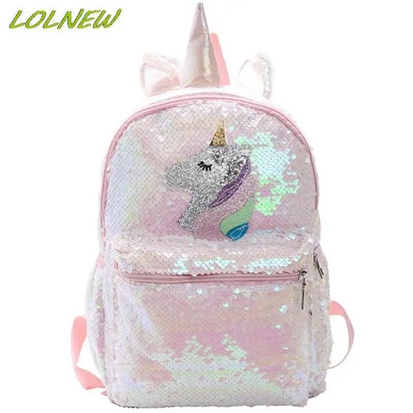Bolsas Unicorn lante -lantejão backpack escolar bolsa de bolsa bookbag sbag de grande capacidade para armazenamento de alimentos Bolsa de viagem de mochila dupla ombro