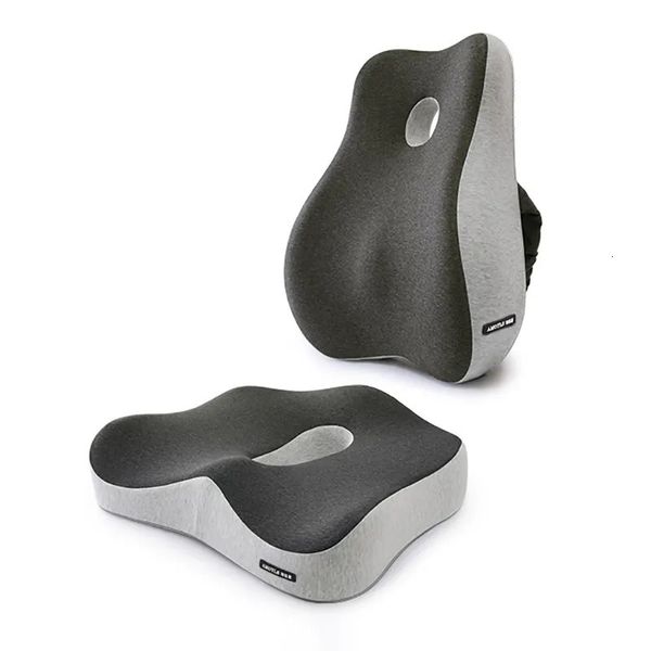 Cadeira de escritório de espuma de memória Suporte de assento de carro de almofada Coloque massagem lombar na nádega ortopédica Coccyx Back Pads 231221