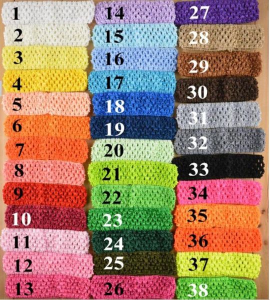 38 coloridas inteiras hiquality 15 polegadas recém -nascidas infantil menina top tutu crochet band de cabana de cabelos