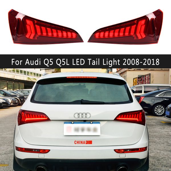 Montagem de peças automáticas de estilo de carro Conjunto de luz traseira para Audi Q5 Q5L Luz traseira LED 08-18 Freio Reverse Parking Lights Running Streaming Signal Signal