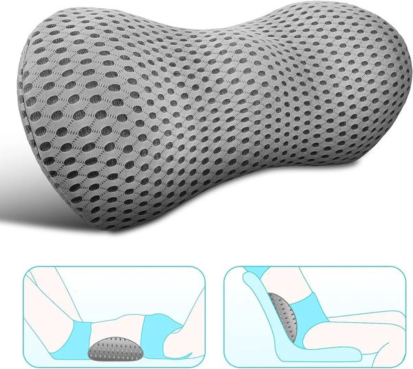 Suporte lombar Pillow 4D Memória de malha respirável Memória ergonômica simplificada para cadeira de escritório de assento de carro 231221