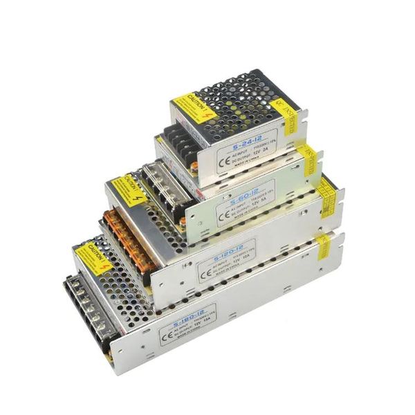 Transformadores Transformadores de alumínio 24V DC24V Fonte de alimentação de LED 25W 40W 70W 120W 240W 360W 480W 600W AC110V/220V IMPUT LED Power Switch